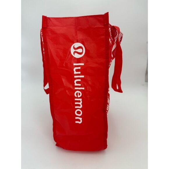 Lululemon‎ Athletica Reusable Durable Tote Bag Red/White - Picture 3 of 6